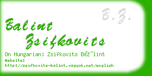 balint zsifkovits business card